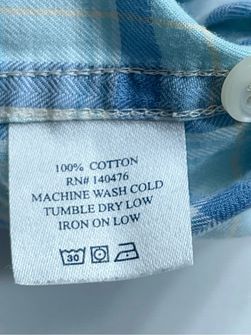 FAHERTY Button Down Shirt Mens Size Medium Long Sleeve Blue Plaid Huckberry - Picture 11 of 15